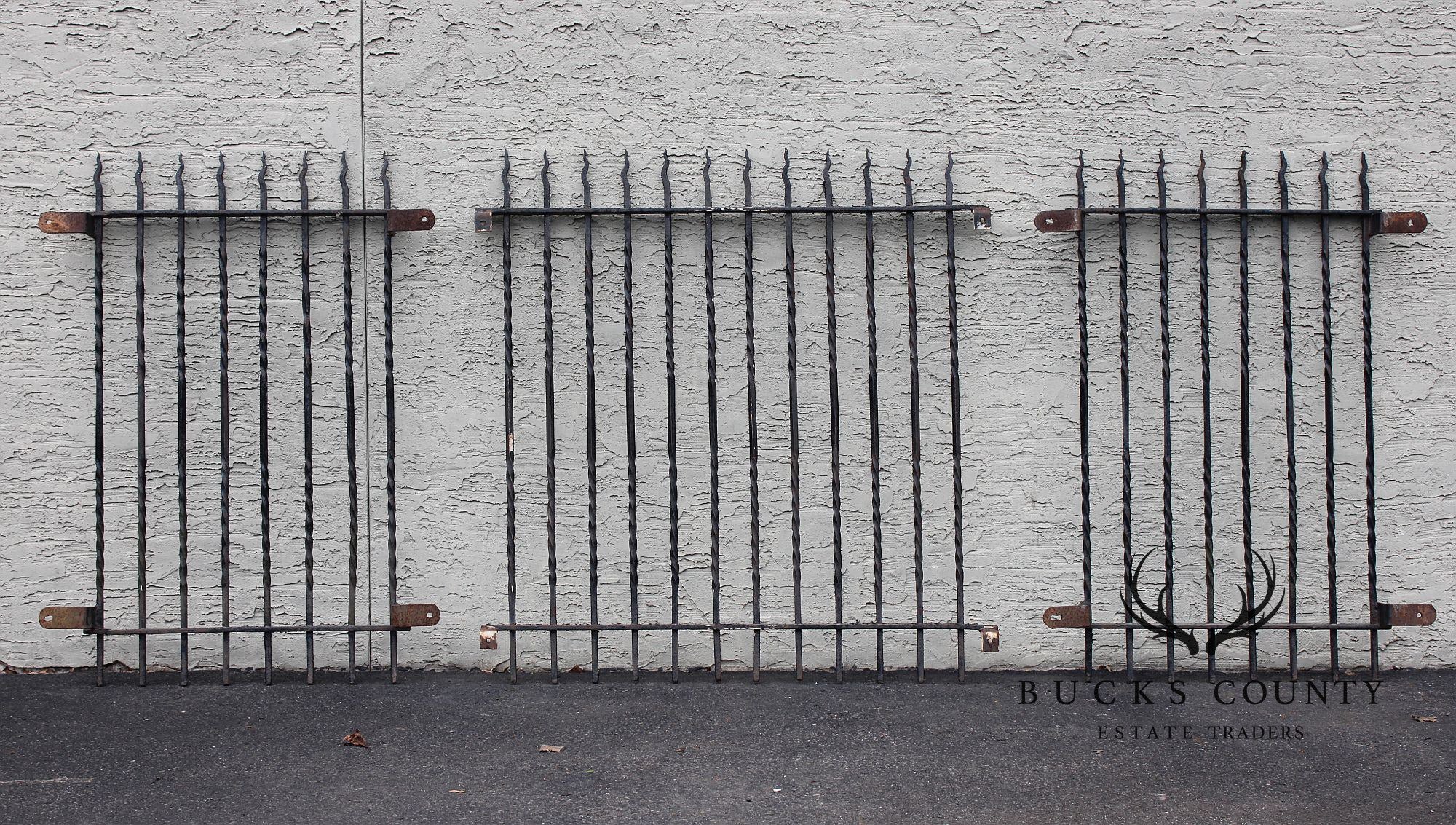 Hand Forged Set of Three Wrought Iron Window Grates