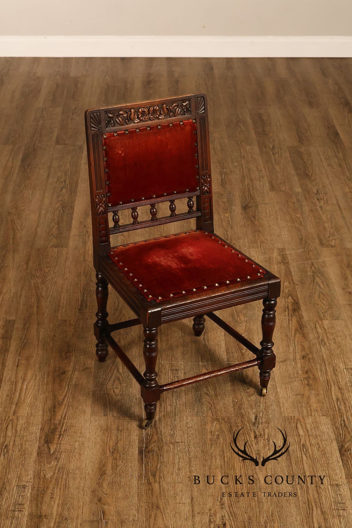 Antique Henry II Style Set of Eight Carved Oak Dining Chairs