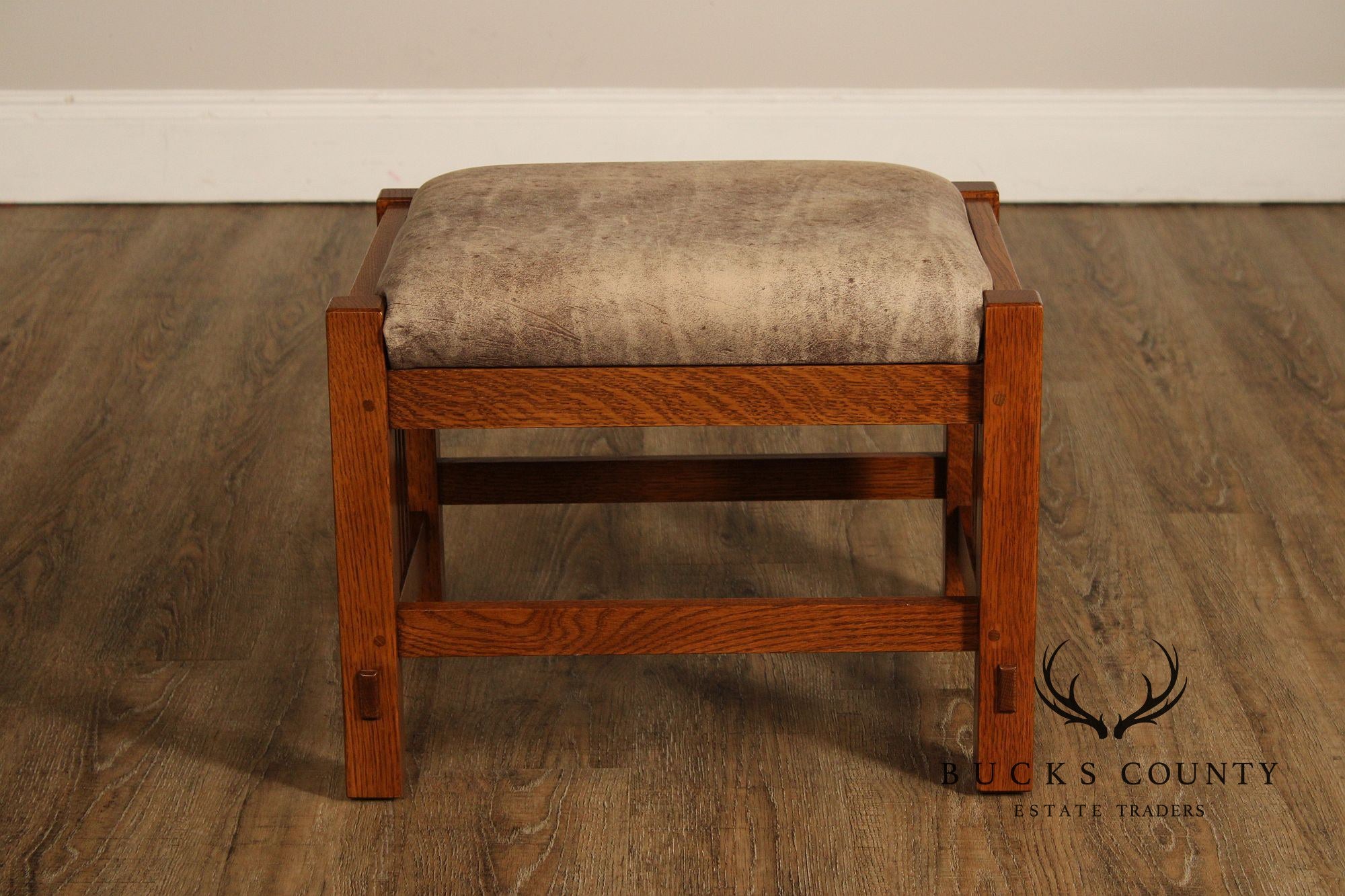 Stickley Mission Collection Oak and Leather Footstool