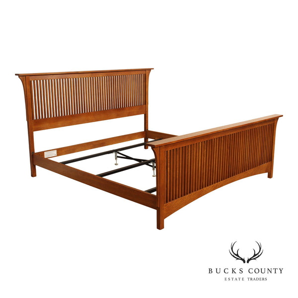 Stickley Mission Collection Oak King Size Spindle Bed