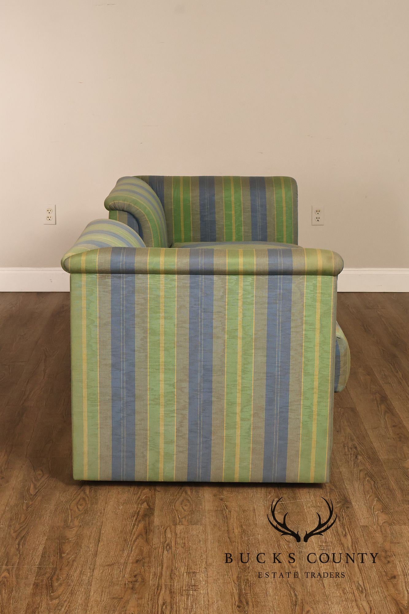 J. Robert Scott Contemporary Modern Striped Upholstered Daybed Sofa