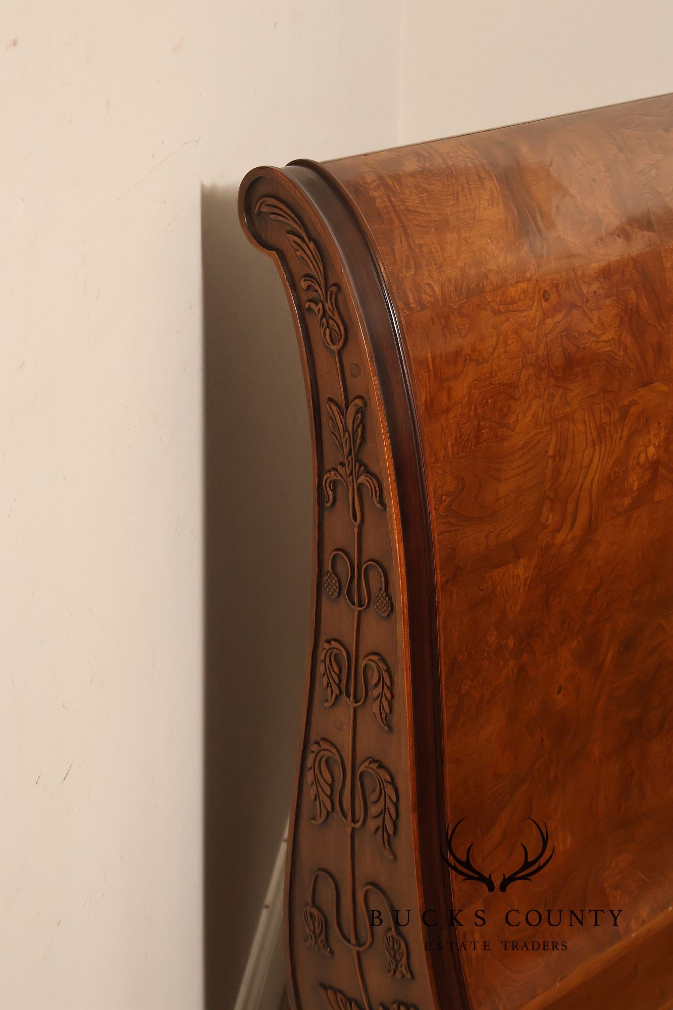 Henredon 'Charles X' King Size Burlwood Sleigh Bed