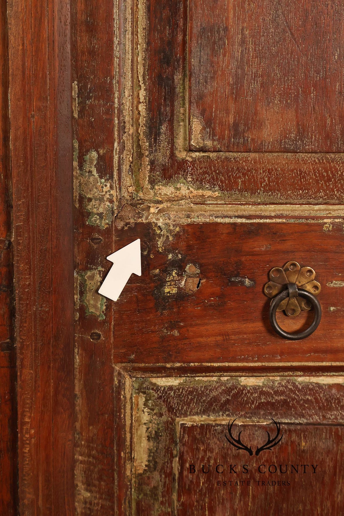 Antique Indian Teak and Wrought Iron Cabinet