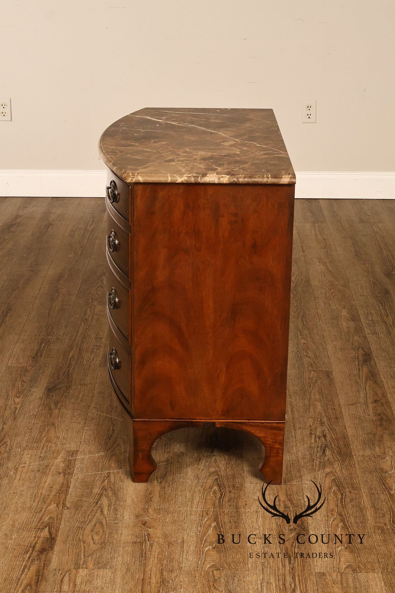 Drexel Heritage Covington Park Pair Of Mahogany Marble Top Bachelor Chests