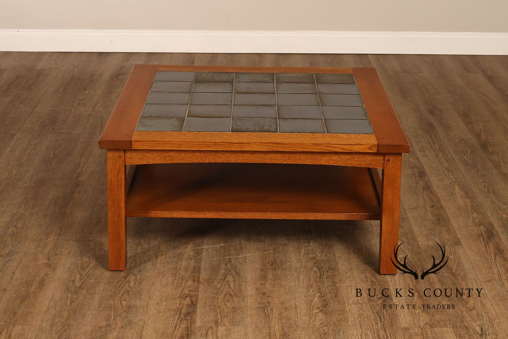 Stickley Mission Collection Tile Top Square Oak Coffee Table