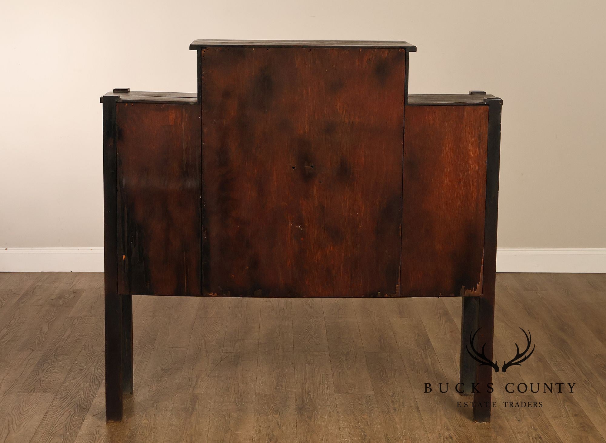 Antique Stickley Brothers Model 6508 Arts And Crafts Oak House Desk With Copper Trimmings