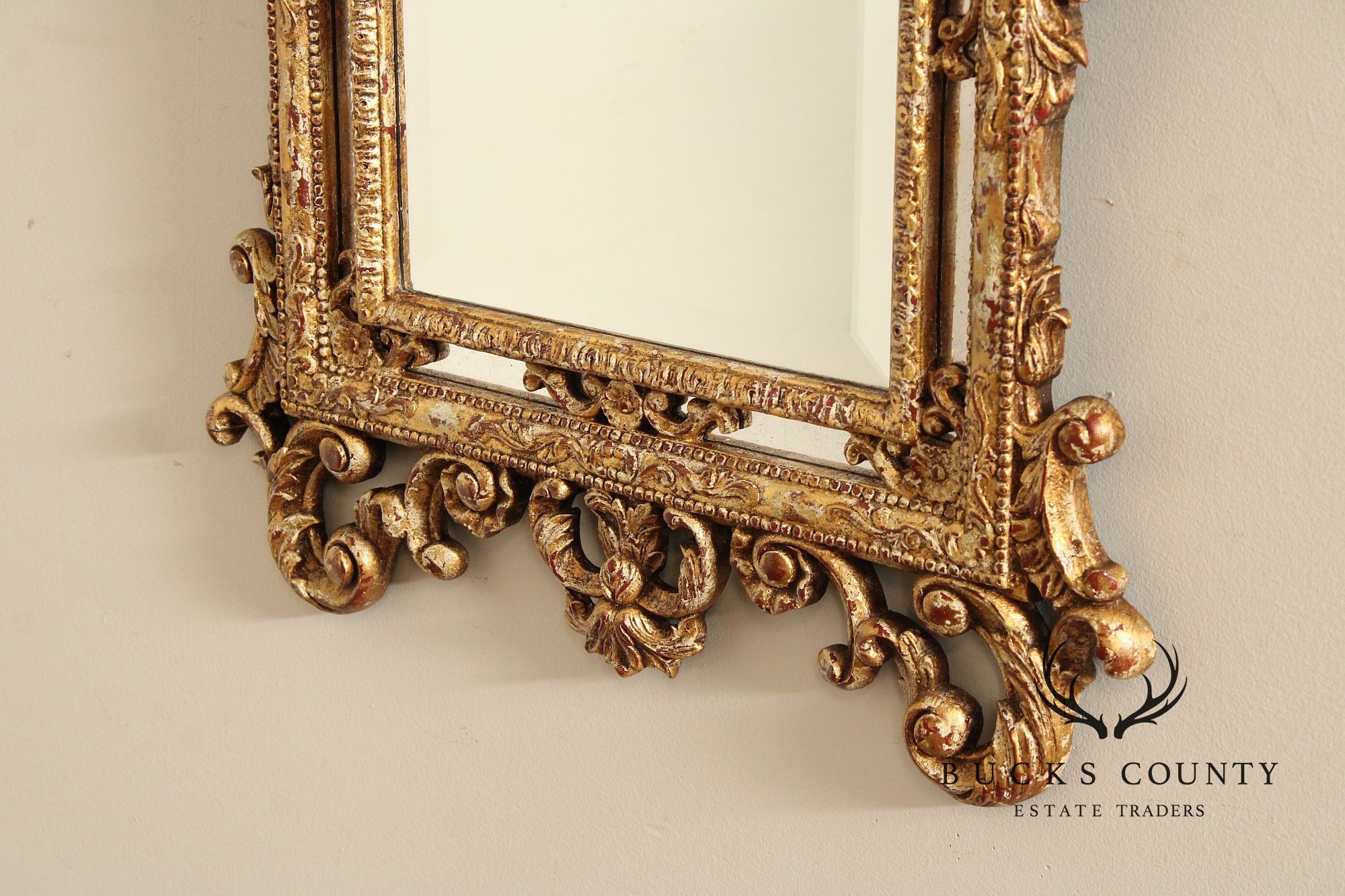 John Richard Italian Rococo Style Giltwood Carved Wall Mirror