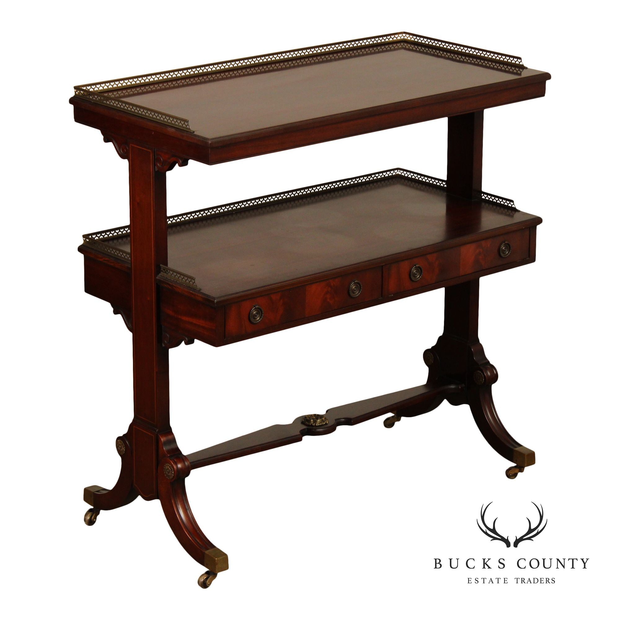 Regency Style Mahogany Two Tiered Serving Table