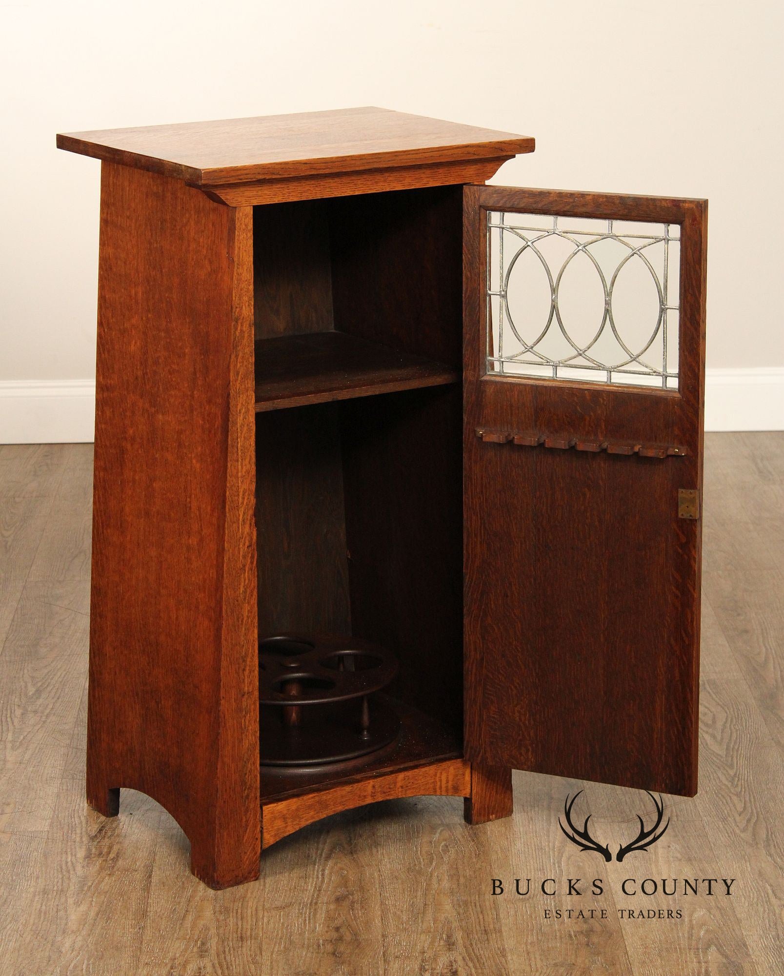 Antique Arts and Crafts Oak Cellarette