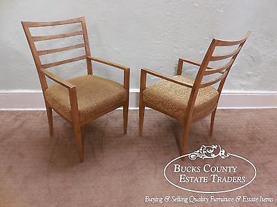 Baker Pair of Modern Design Ladder Back Arm Chairs