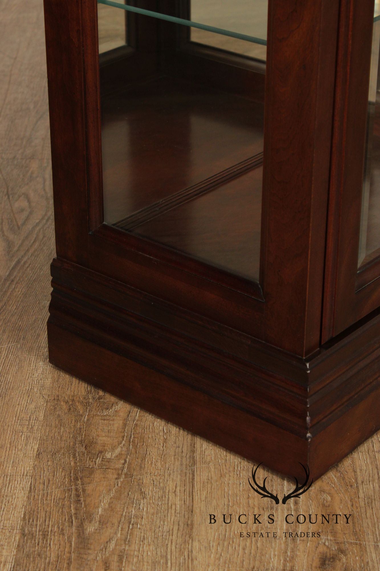 Jasper Traditional Cherry and Beveled Glass Display Cabinet