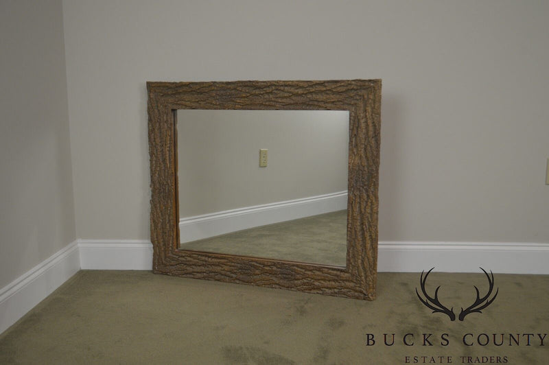 Faux Tree Bark Rectangular Wall Mirror