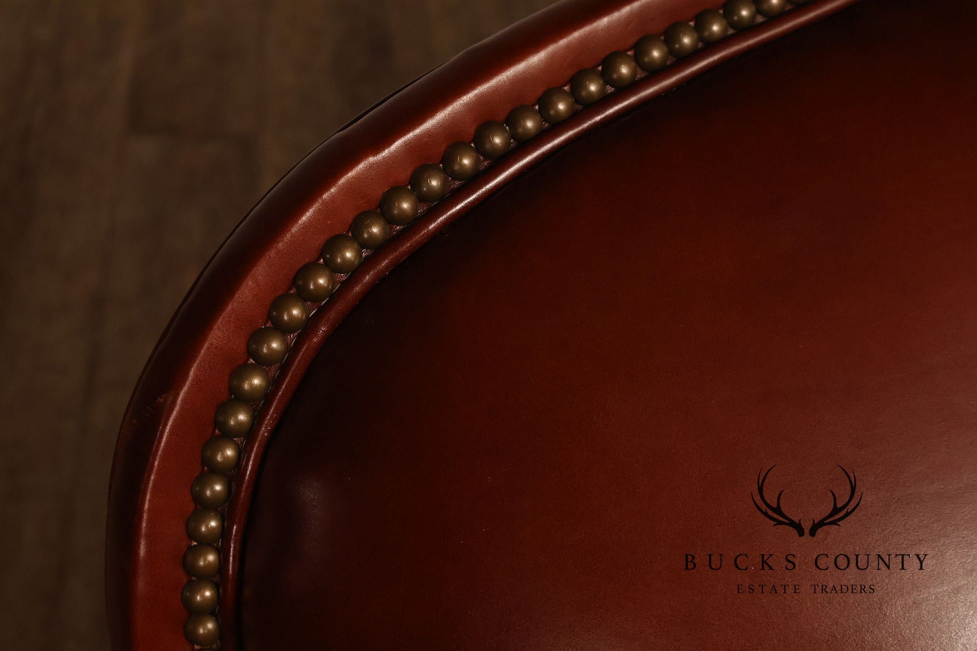 Bradington-Young Traditional Style Leather Three Cushion Sofa