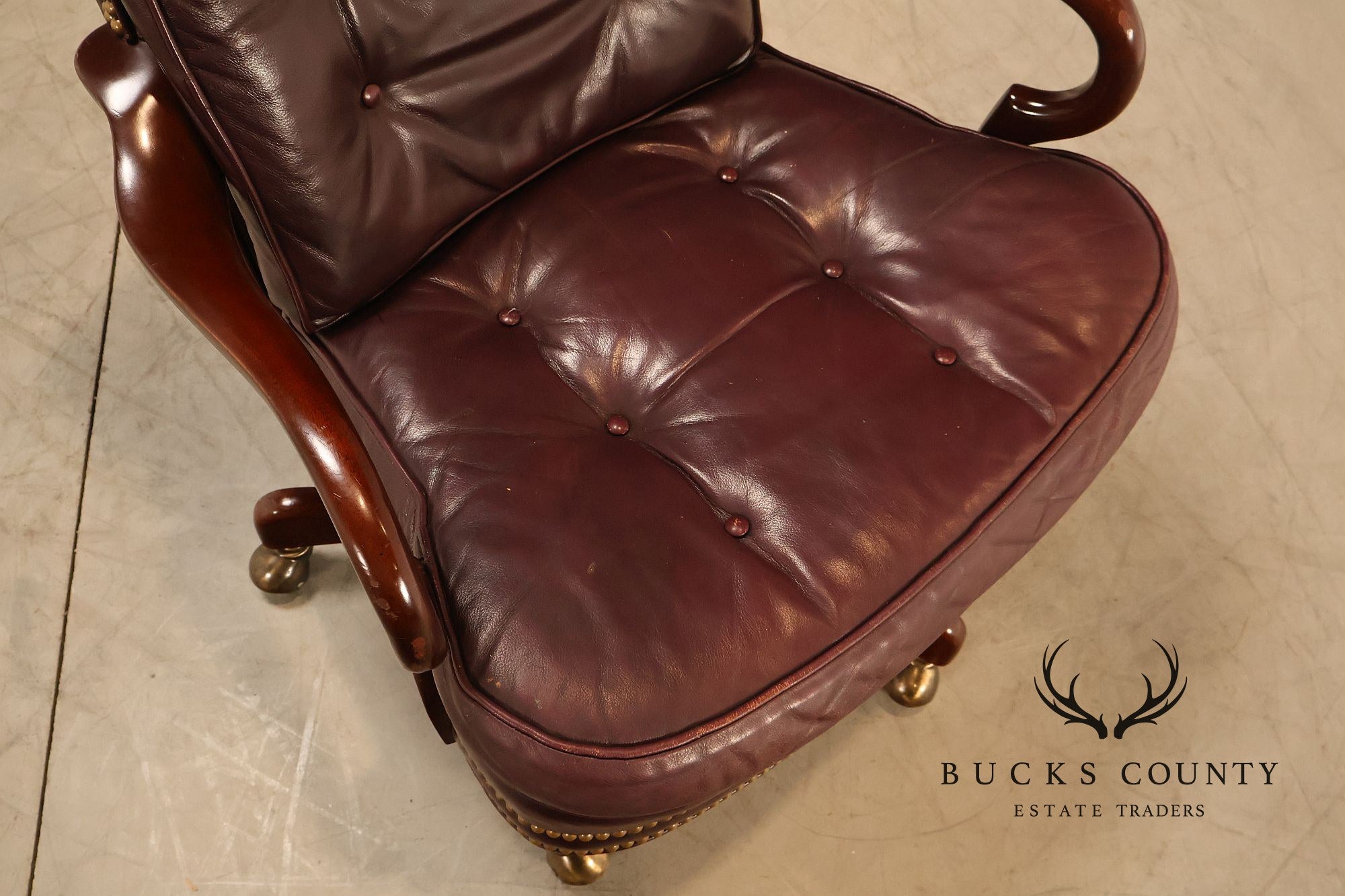 Hancock & Moore Vintage Burgundy Leather Executive Office Chair