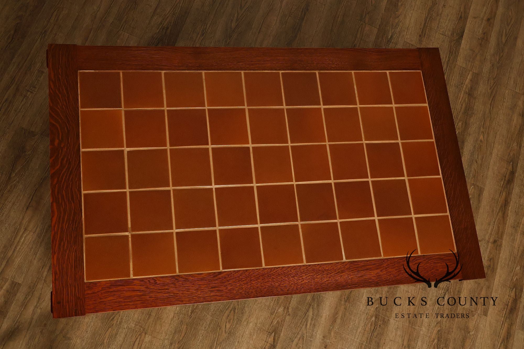 Stickley Mission Collection Oversized Oak Tile Top Coffee Table