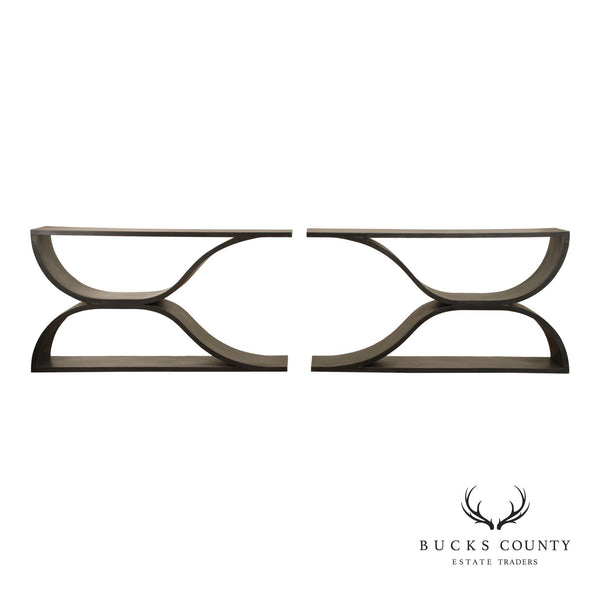 Elk Home Post Modern Pair of 'Pin Hollow' Console Tables