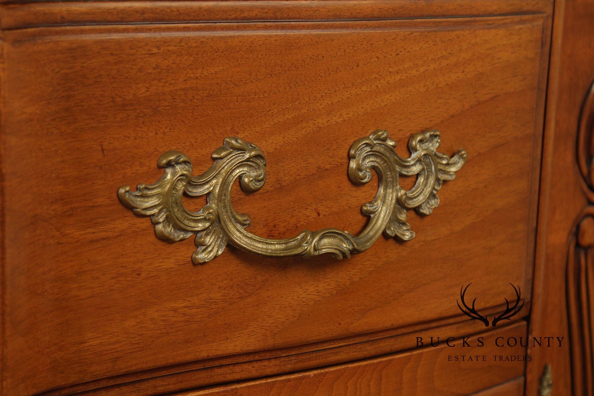 Vintage French Provincial Walnut Sideboard Buffet