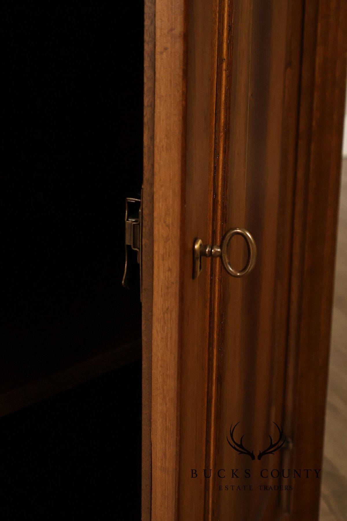 Arhaus Tuscan Italian Walnut Buffet With Sliding Glass Door Hutch