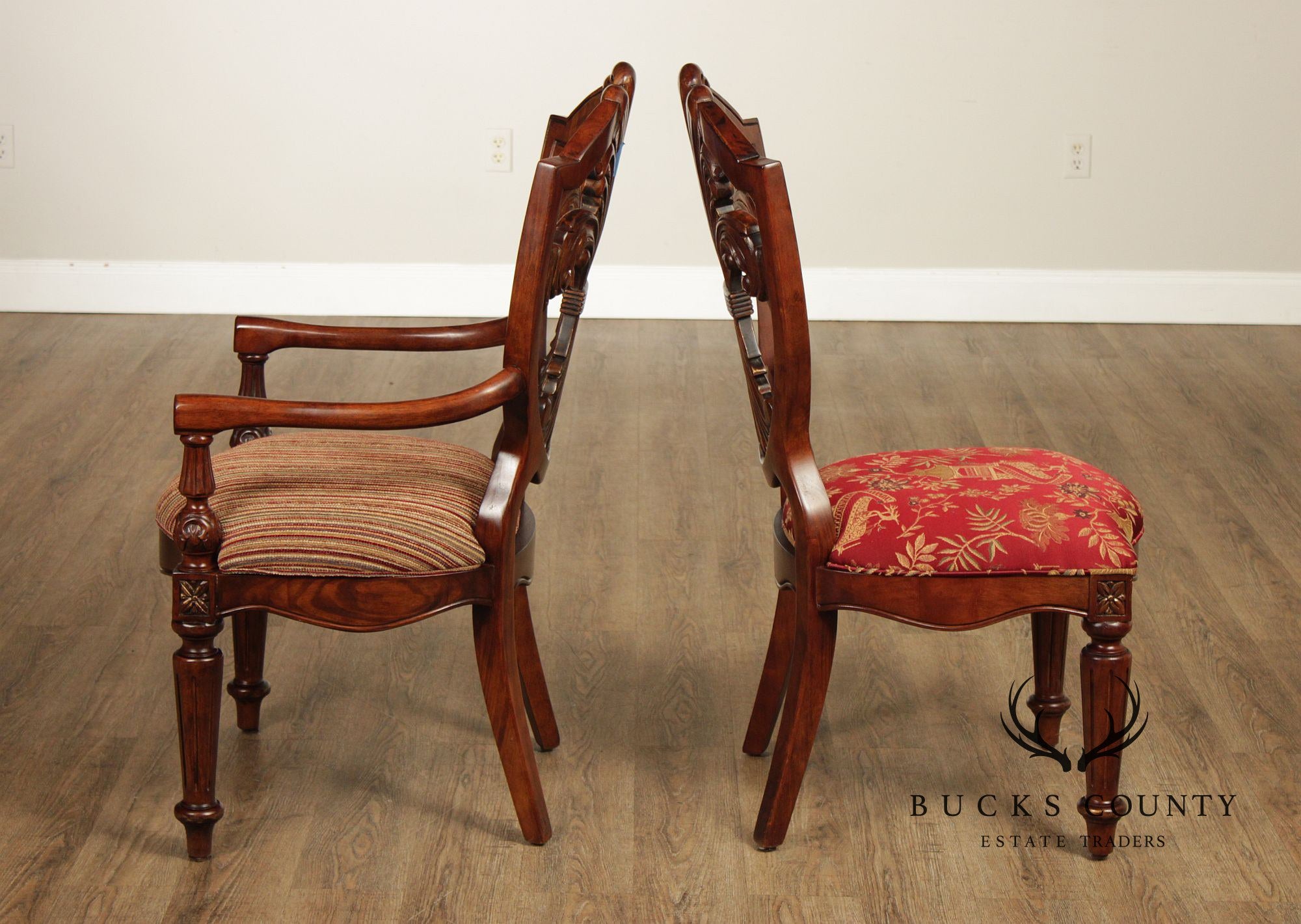 Century Furniture Set of Eight Wheat Sheaf Dining Chairs