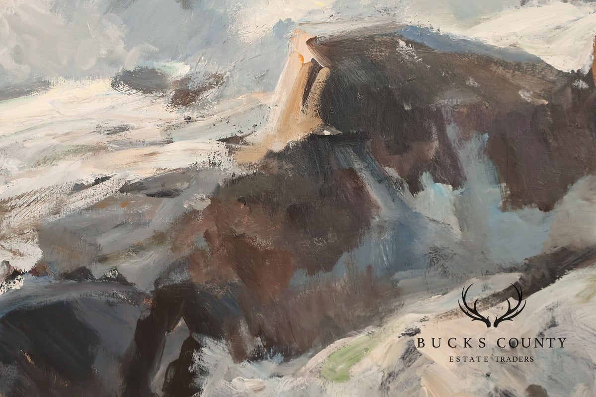 Dale Ratcliff Acrylic on Linen Painting, 'Silver Sea'