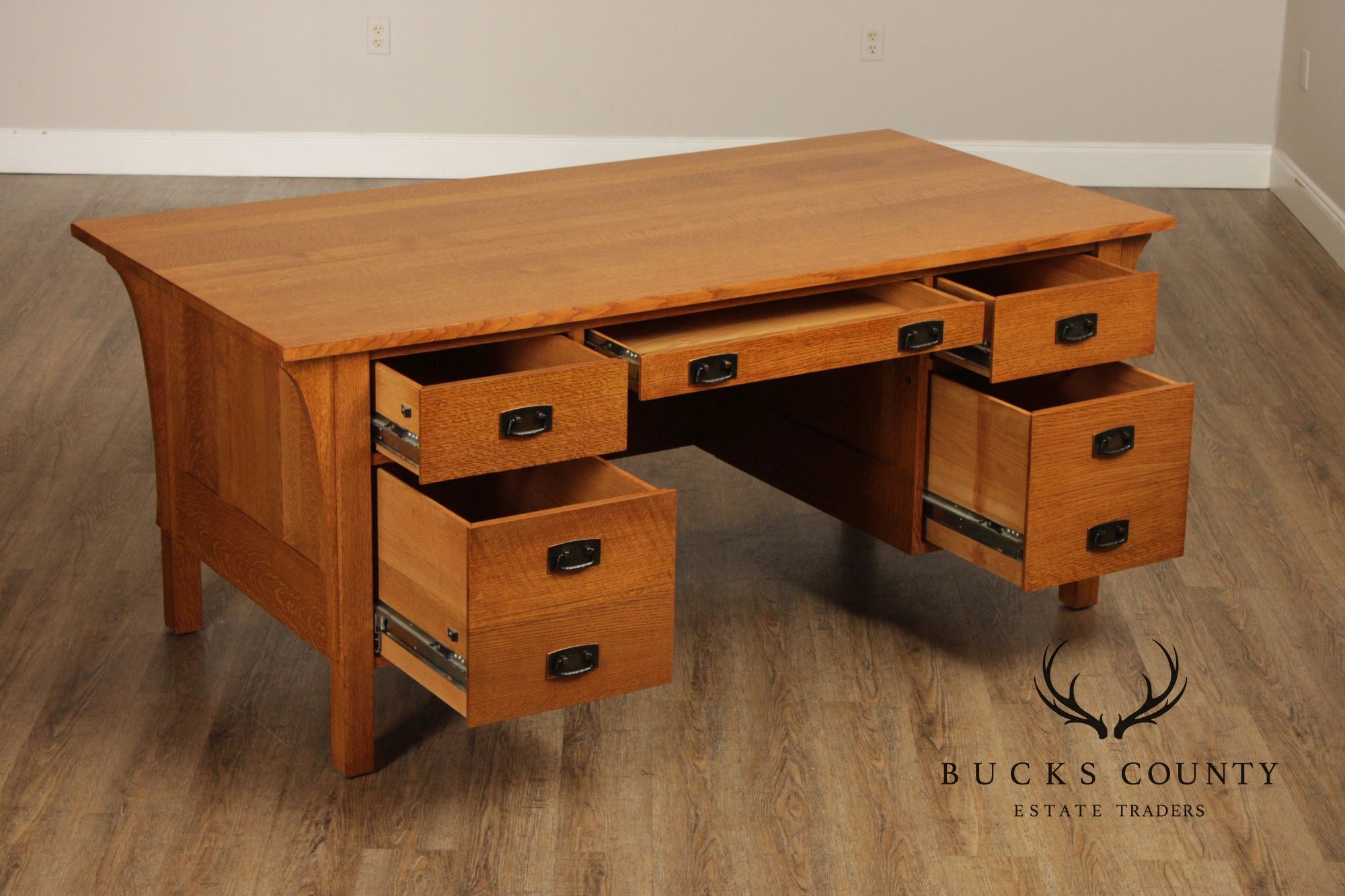 Stickley Mission Collection Oak Executive Desk