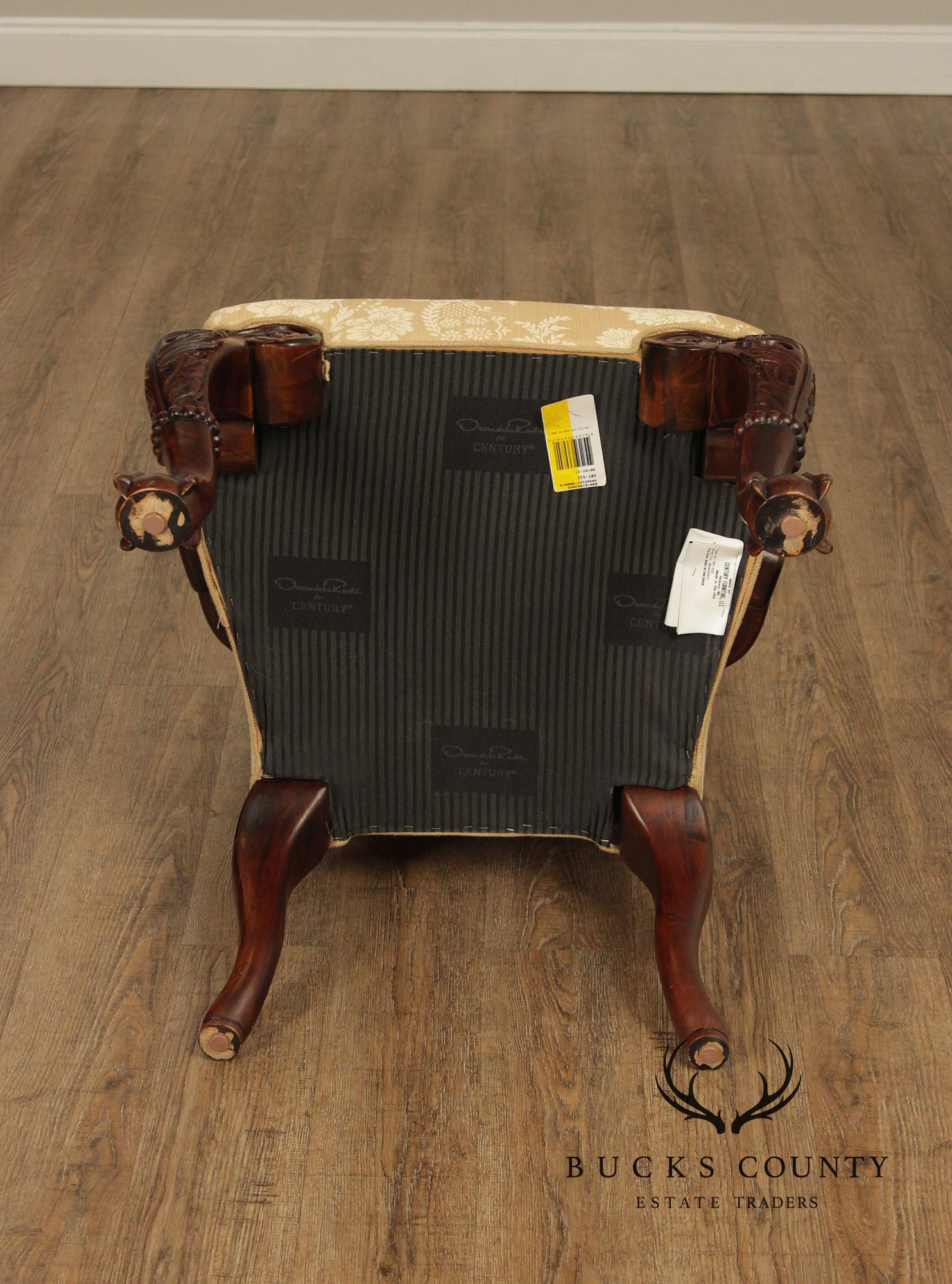 Century Furniture Chippendale Style Pair of Carved Mahogany Armchairs