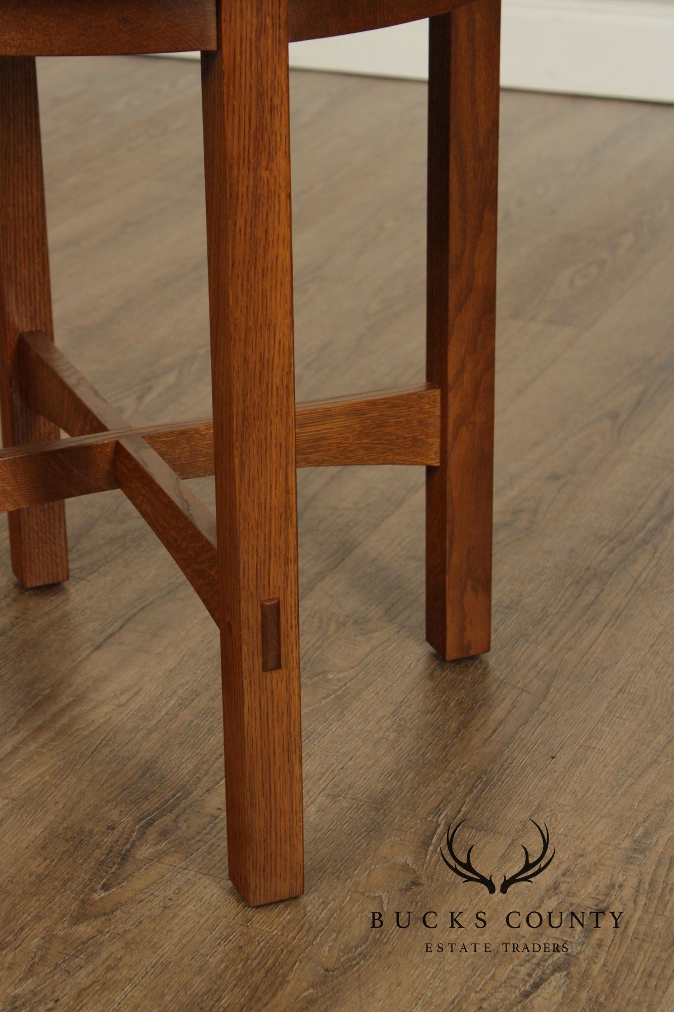 Stickley Mission Collection Oak Round Lamp Table