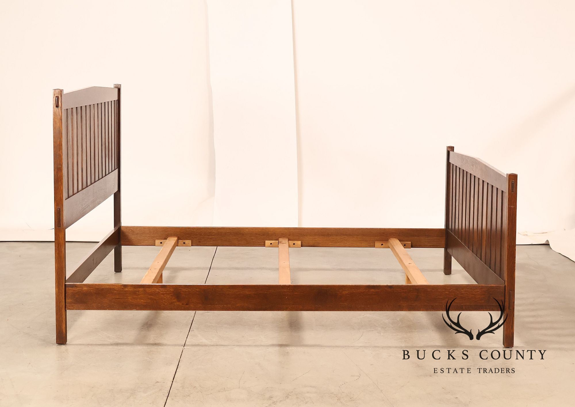 Stickley Mission Collection King Size Oak Slat Bed