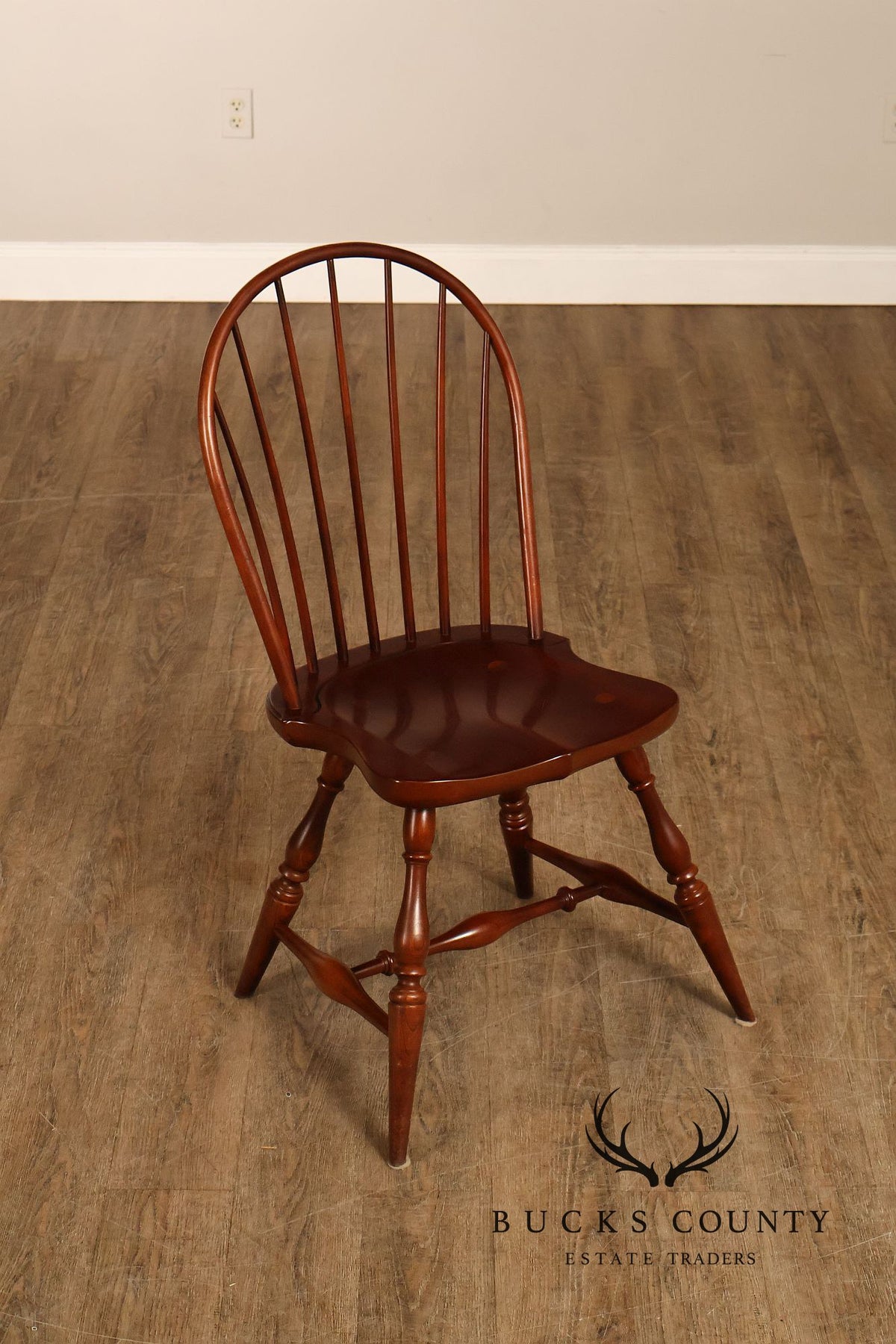 Frederick Duckloe & Bros Pair of Cherry Windsor Side Chairs