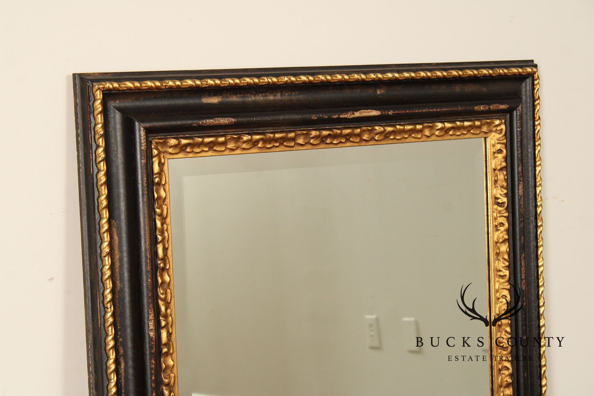 La Marche Ebonized and Partial Gilt Wall Mirror