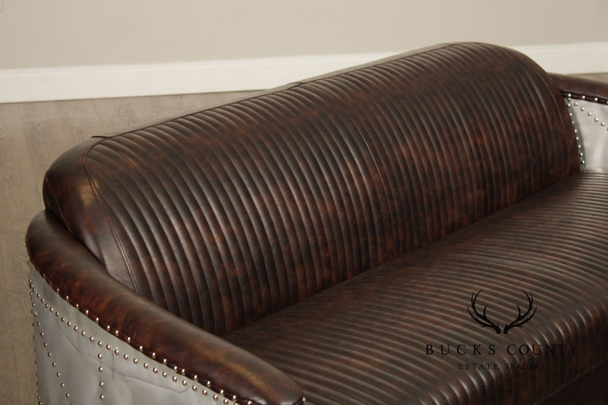 Aviator Style Leather Sofa