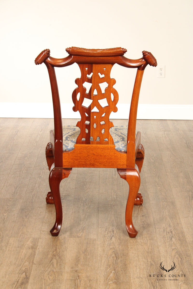 Georgian Style Set of Eight Carved Mahogany Dining Chairs