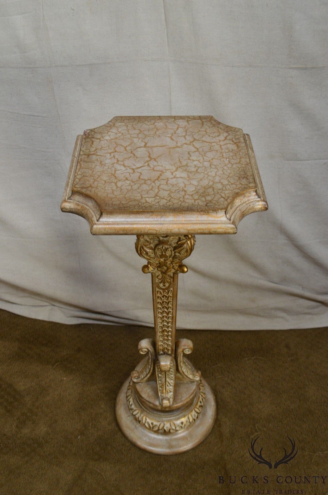 French Regency Style Faux Painted Pedestal