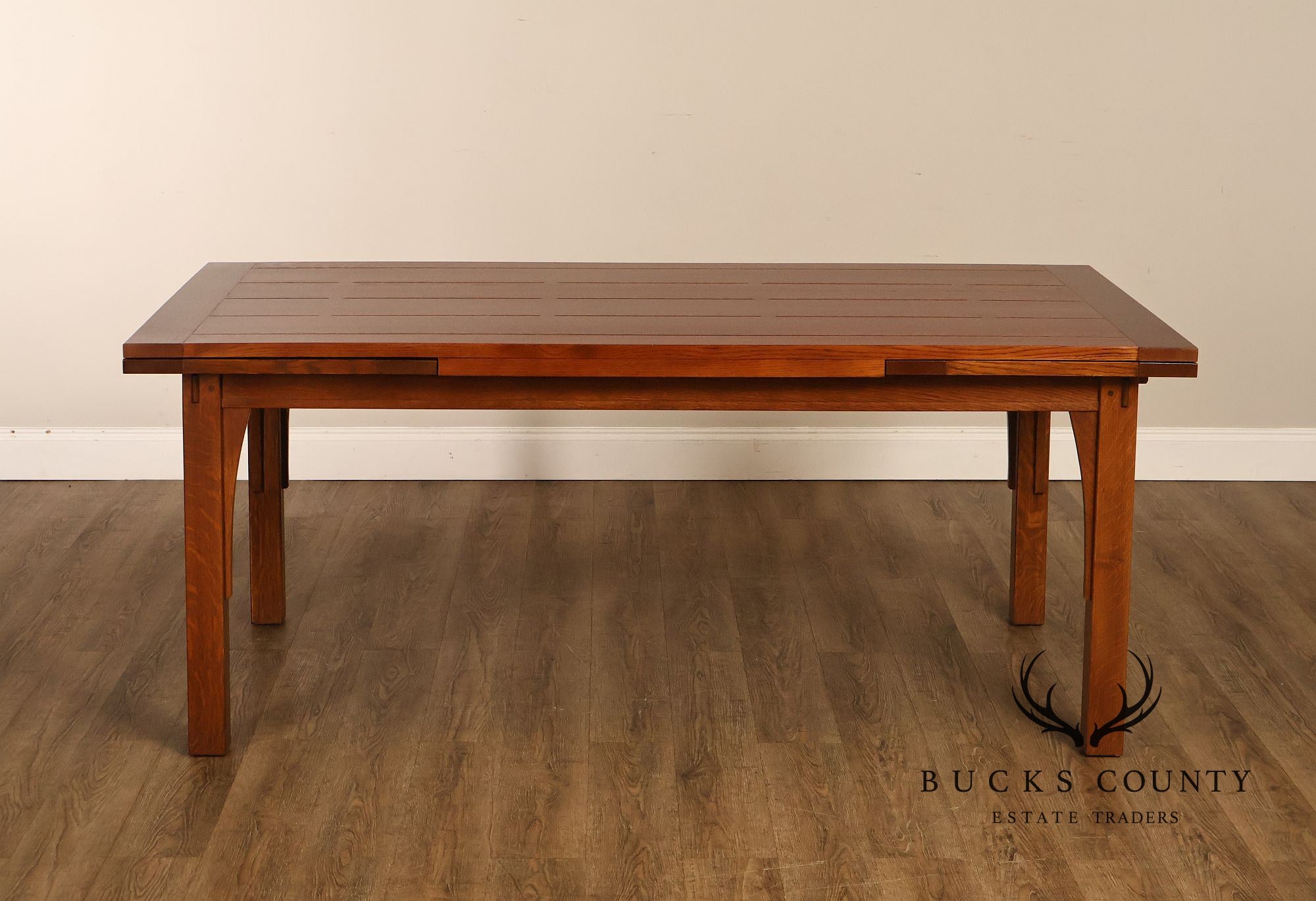 Stickley Mission Collection Oak Draw Top Extension Dining Table
