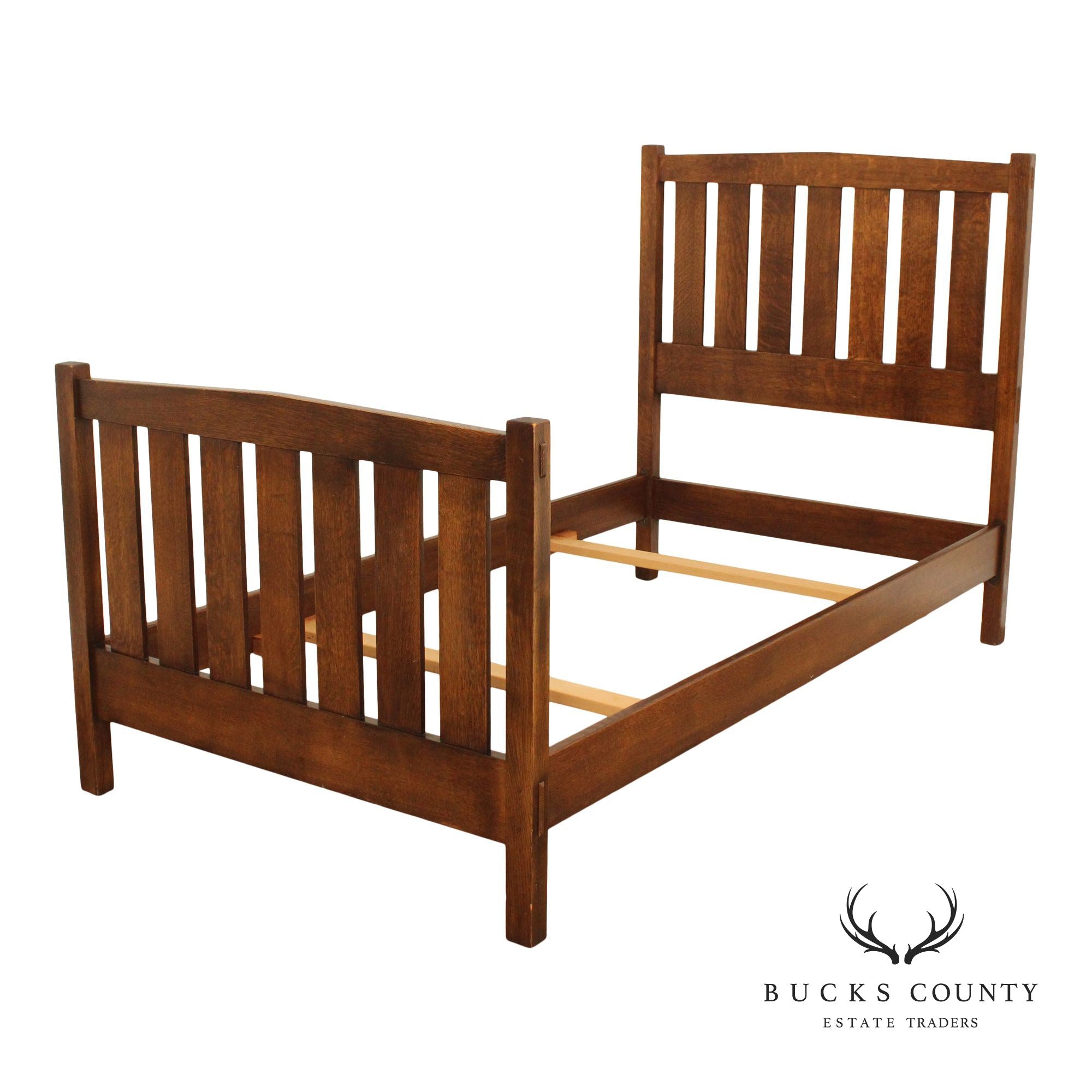 Stickley Mission Collection Oak Slatted Twin Bed