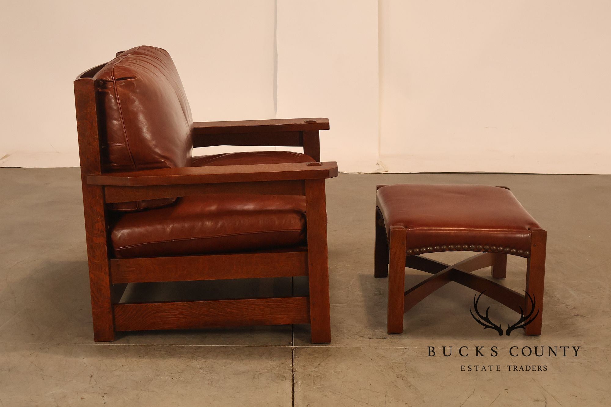 Stickley Mission Collection 25th Anniversary Limited Edition Dalai Lama Eastwood Chair & Ottoman No. 45/100