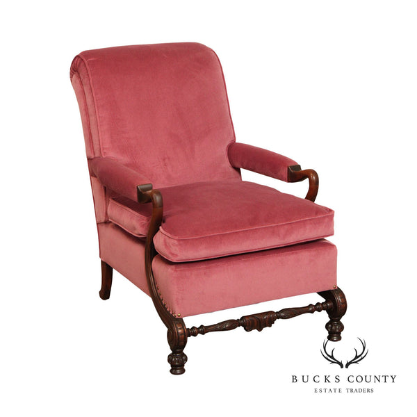 English Regency Style Mahogany Open Lounge Chair