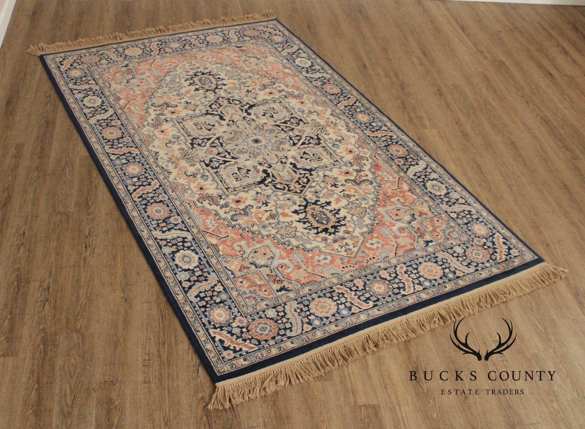 Karastan Blue Heriz Wool Area Rug 5.9 X 9