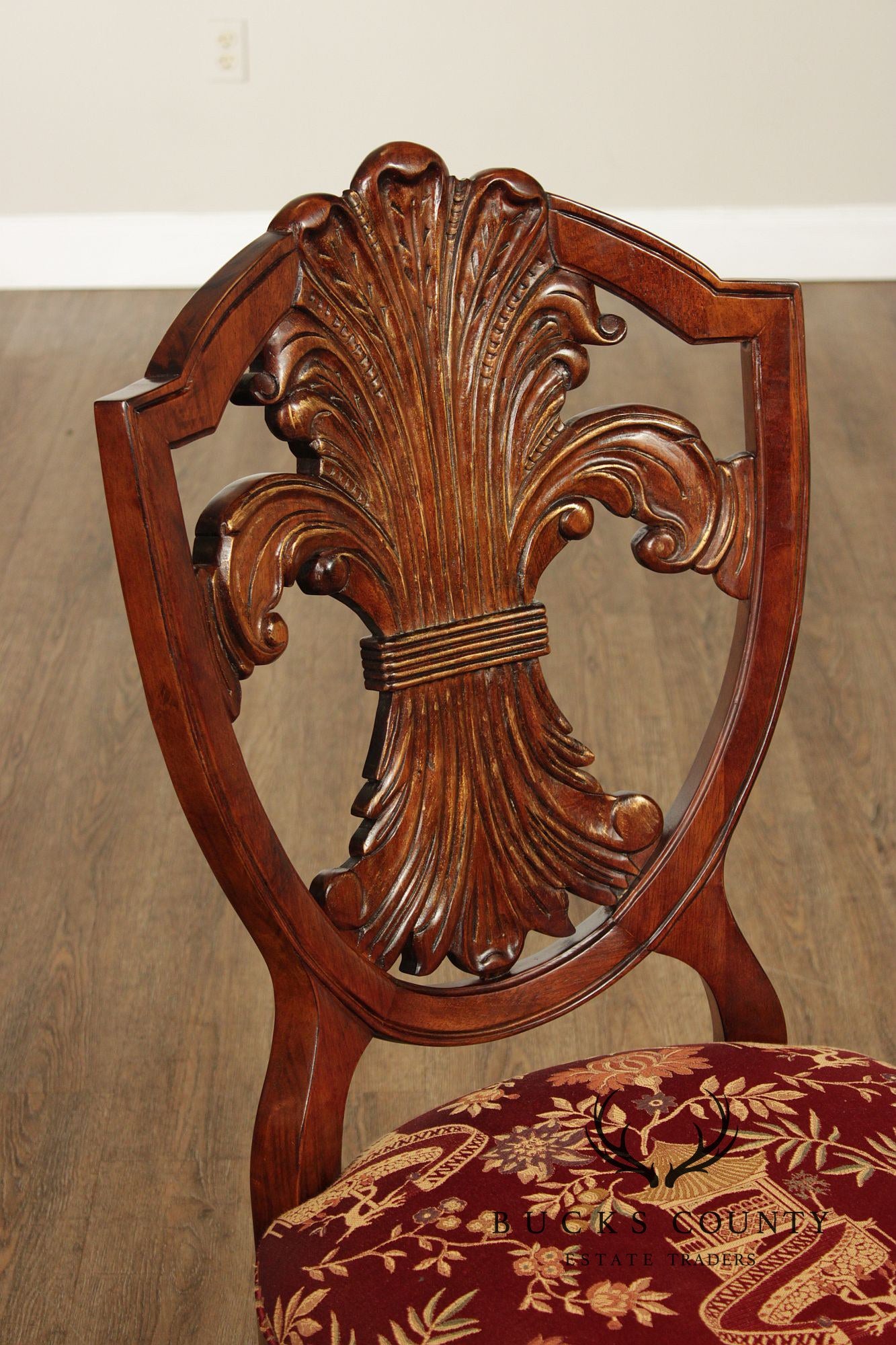 Century Furniture Set of Eight Wheat Sheaf Dining Chairs