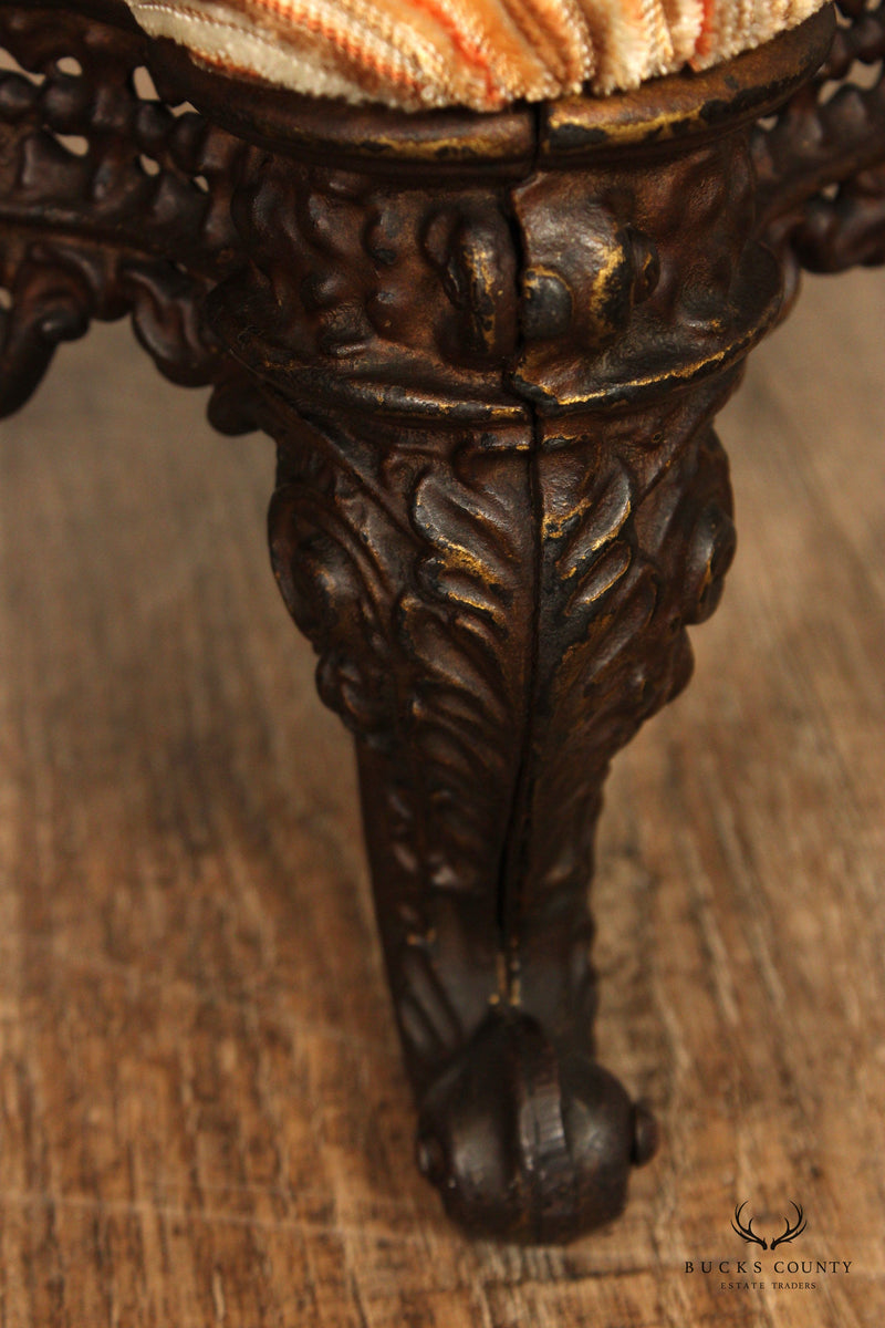 Antique Victorian Cast Iron Foot Stool