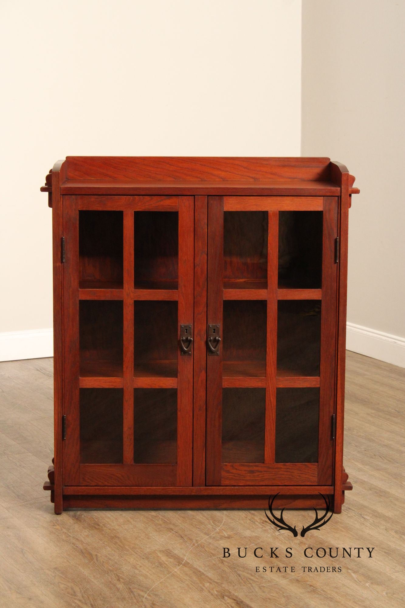 Gustav Stickley Rare Antique Mission Oak Small Two Door Bookcase