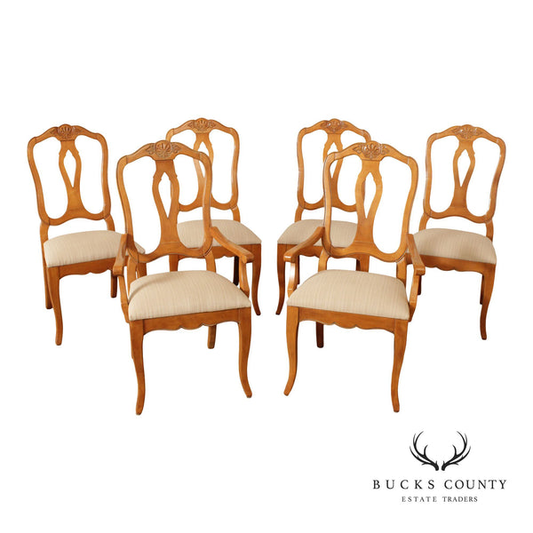 Ethan Allen 'Country French' Set of Six Maple Dining Chairs