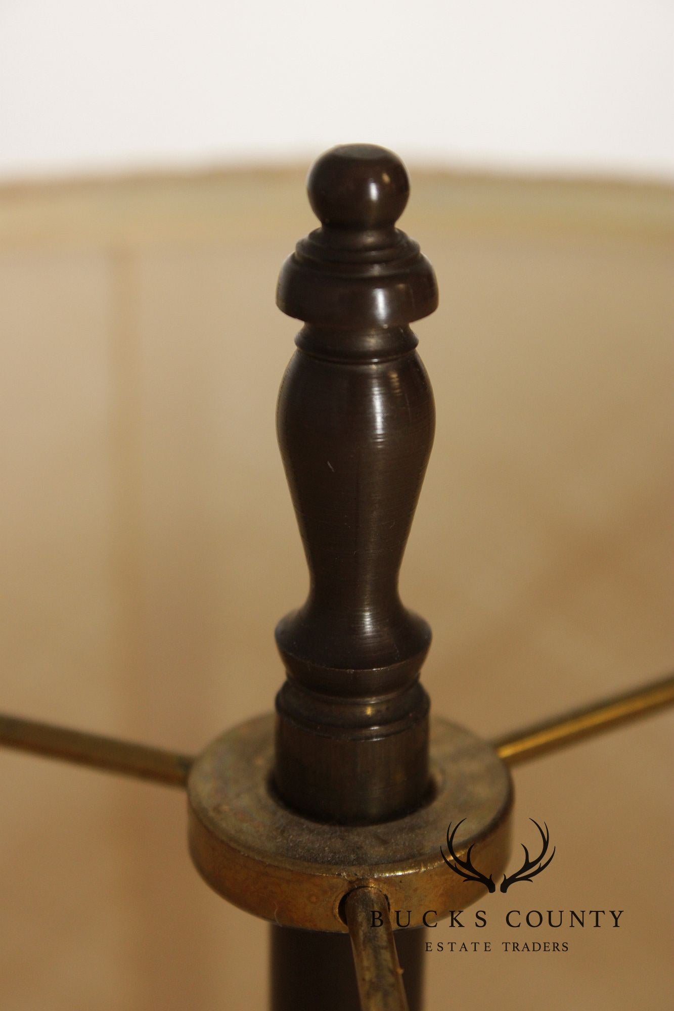 Colonial Revival Pair of Turned Cherry Wood Table Lamps