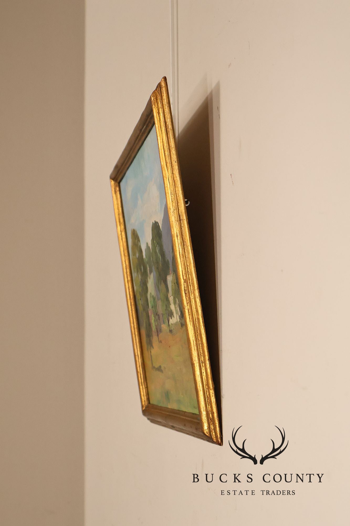 Alice Weed Framed Oil Painting, New England Farmstead