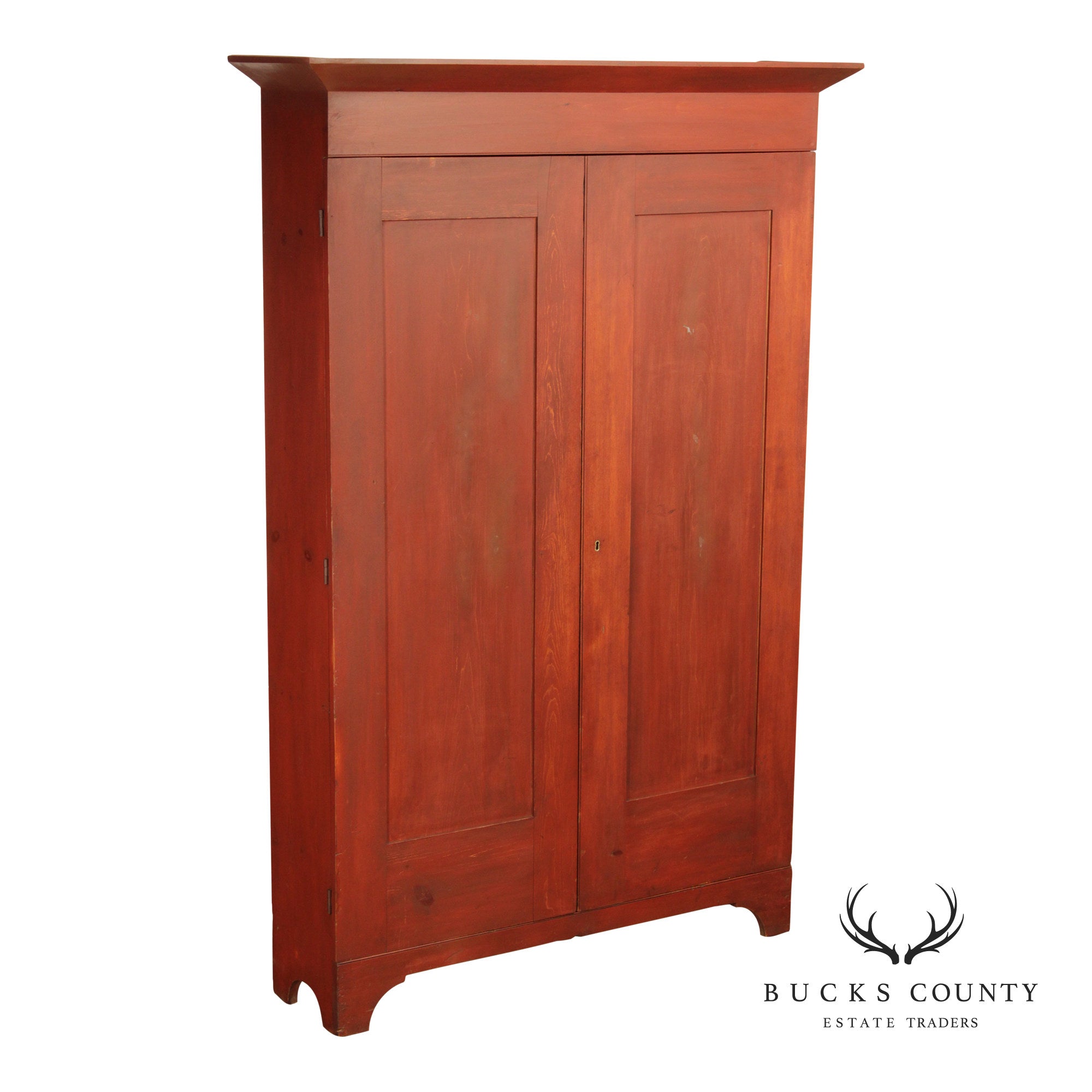 Antique American Farmhouse Painted Softwood Cupboard