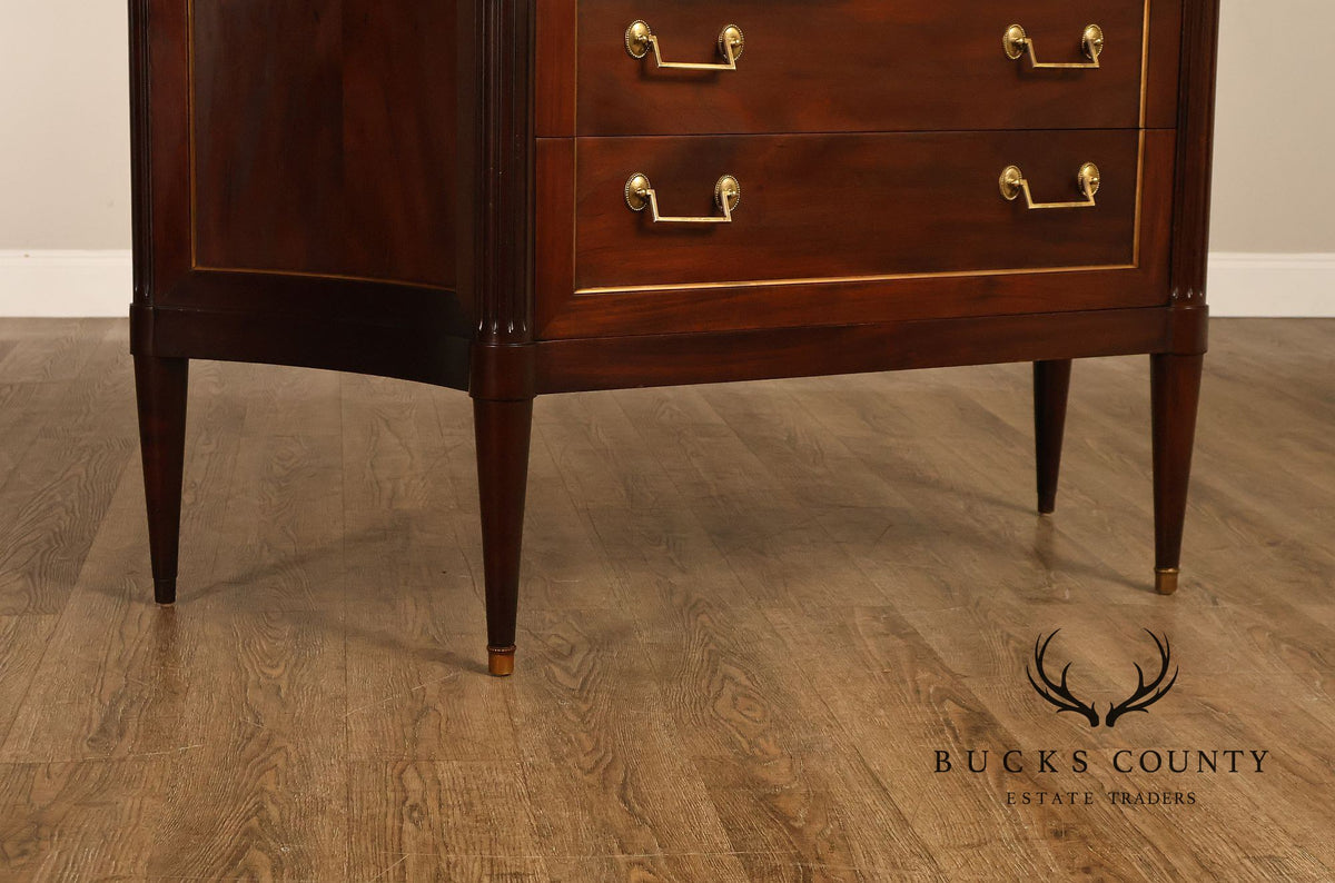 Louis XVI Style Fitted Marble Top Three-Drawer Commode