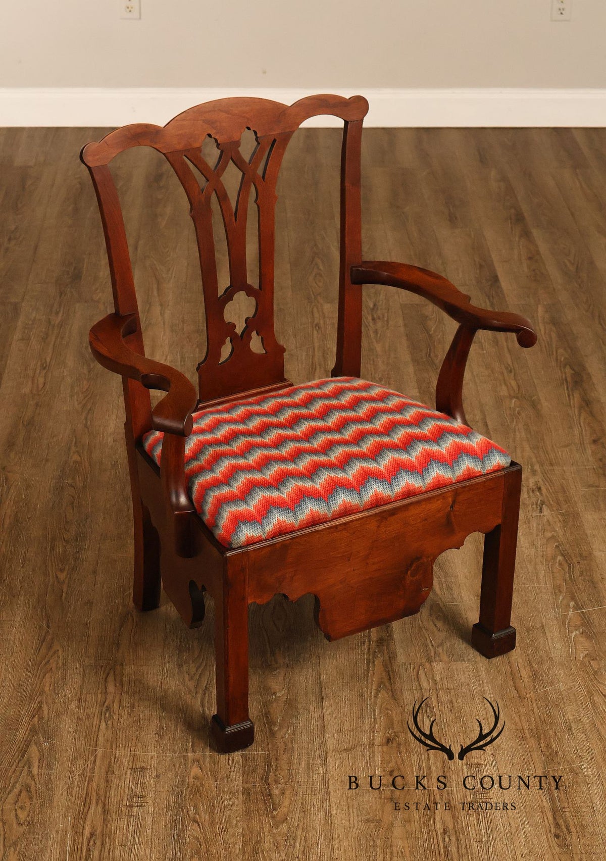 18th Century Pennsylvania Chippendale Walnut Necessary Chair