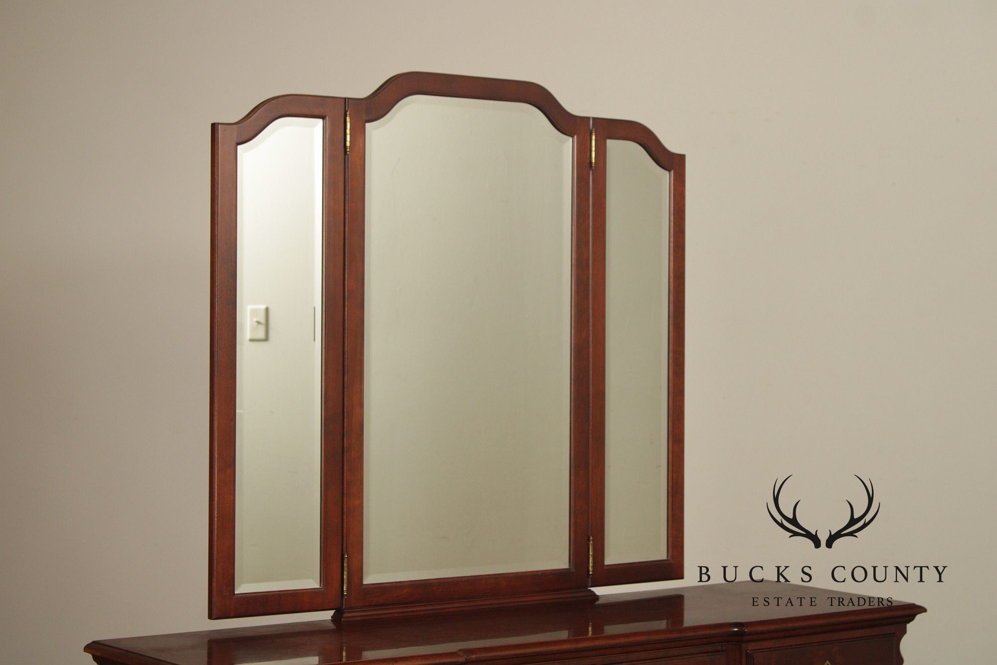 Pennsylvania House Chippendale Style Cherry Long Dresser with Mirror