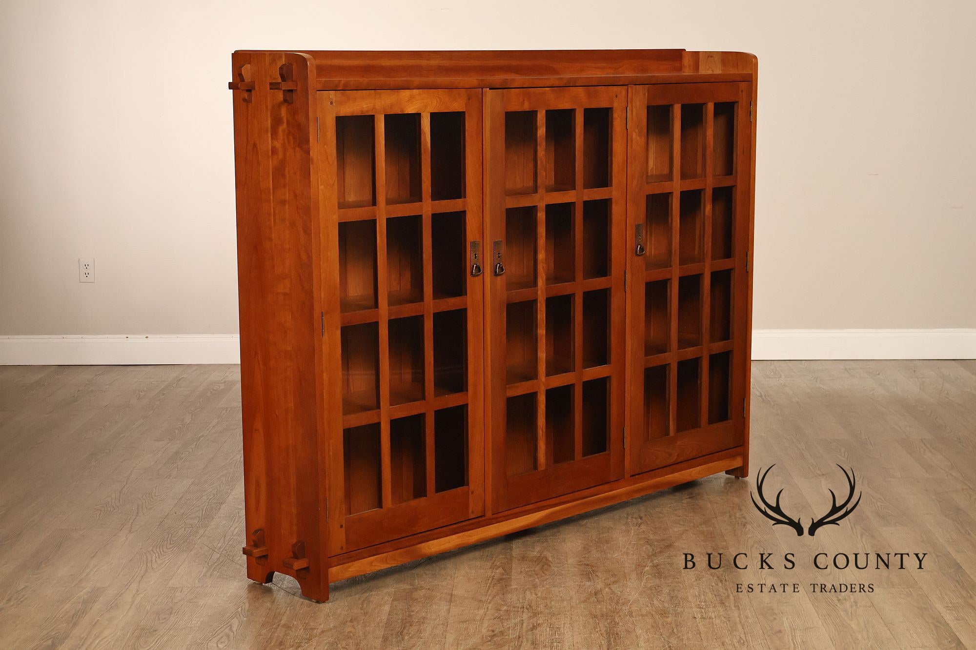 Stickley Mission Collection Cherry Three Door Bookcase