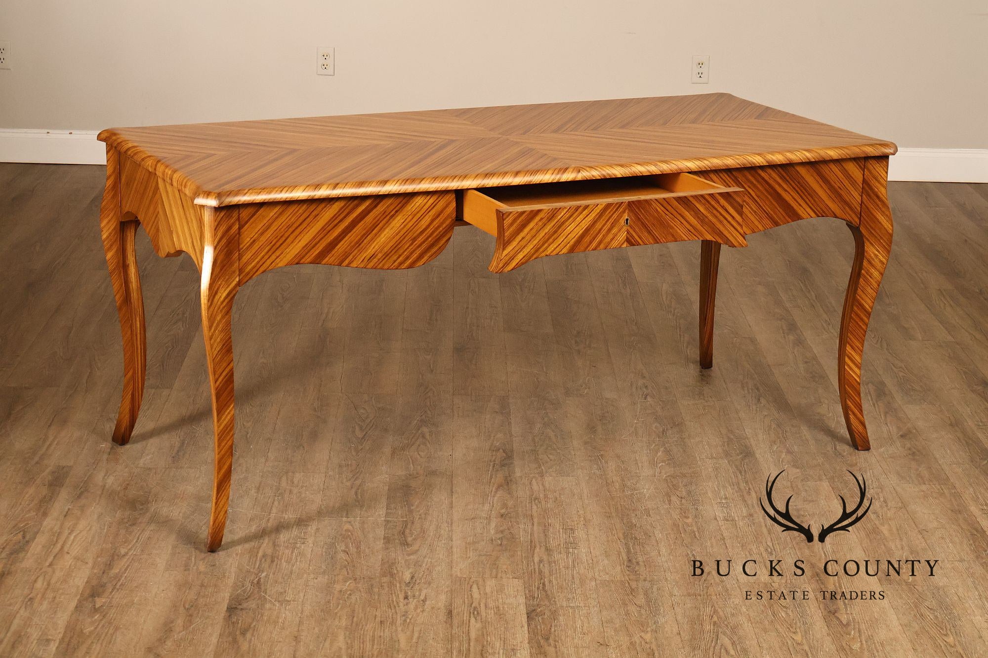William Switzer Louis XV Zebrawood Bureau Plat Writing Desk